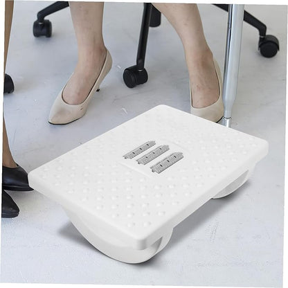 Non-Slip Office Foot Rest Stool Under Desk Raised Footrest for Fatigue Relief Multi-Functional Home Footstool for Seating -Bearing Foot Cushion in White