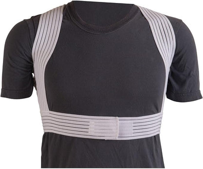 DMI Posture Corrector for Men and Women, Adjustable Criss-Cross Support for Reducing Back Pain and Strain, Comfortable and Breathable, Machine Washable, White, Large, 42" to 44" Chest Size