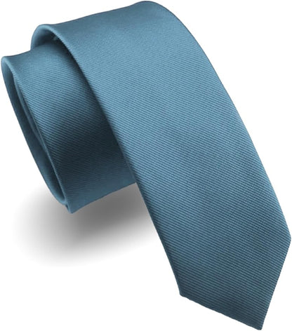 RBOCOTT 2.4" Solid Color Skinny Tie for Men Slim Necktie(6cm)
