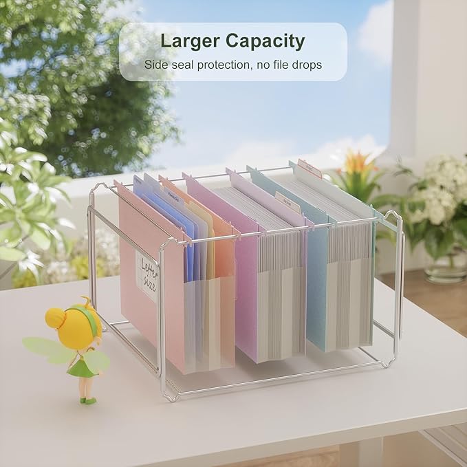 Extra Capacity Hanging File Folders, 3.15" Reinforced Wheat Straw Expanding Hanging Folder Letter Size, Heavy Duty for Filing Cabinets, File Organizer for Office & Home-3 Packs