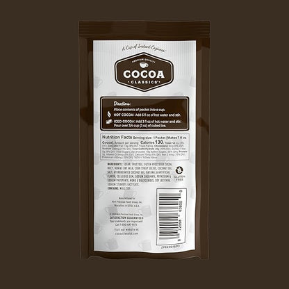 Cocoa Classics Dark Chocolate Cocoa Mix, Sweet, Smooth, Intense Dark Chocolate Flavored, Make Hot or Iced Cocoa, Gluten Free, Kosher Dairy Friendly, 1.25oz Packets (Pack of 36)