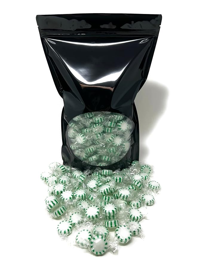 Holiday Spearmint Starlights Hard Candy Mints - 3 lbs - Spearmint Flavored Old School Disks Classic Hard Candies - American Vintage Candy Bulk Assortment - Individually Wrapped, 48 oz.