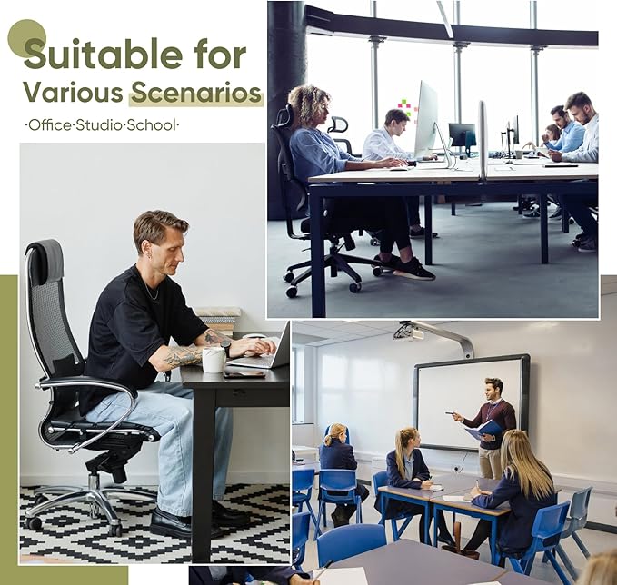 Office Chair Mat for Carpet & Hardwood, Upgraded 45" x 45" Tempered Glass Chair Mat for Office Home, with 4 Anti-Slip Pads