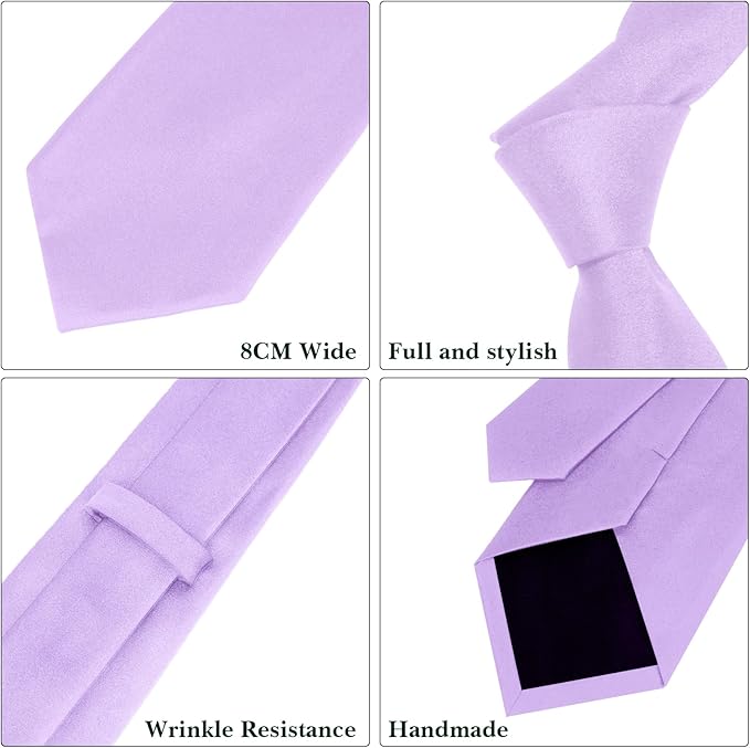 Men's Ties Solid Pure Color 3.15" (8CM) Necktie Plain Formal Business Wedding Black Ties For Men