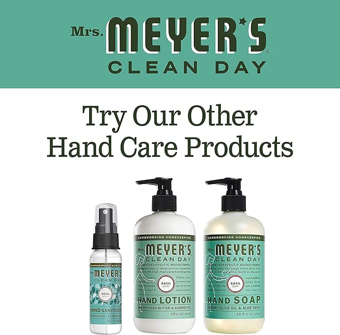 Mrs. MEYER'S CLEAN DAY Basil Hand Soap and Refill Variety Pack, 12.5 oz & 33 oz. (Pack of 2)