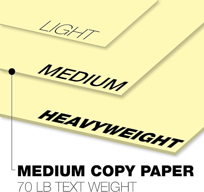 Springhill 8.5” x 11” Canary Yellow Copy Paper, 28lb Bond/70lb Text, 104gsm, 500 Sheets (1 Reams) – Colored Printer Paper with Smooth Finish – Versatile and Flexible Computer Paper – 024159R