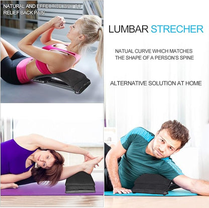 Multi-Level Back Stretcher Device, Lumbar Back Stretching Device, Memory Foam Lumbar Pillow Back Pain Support for Office Chair and Pain Relief(Blue)