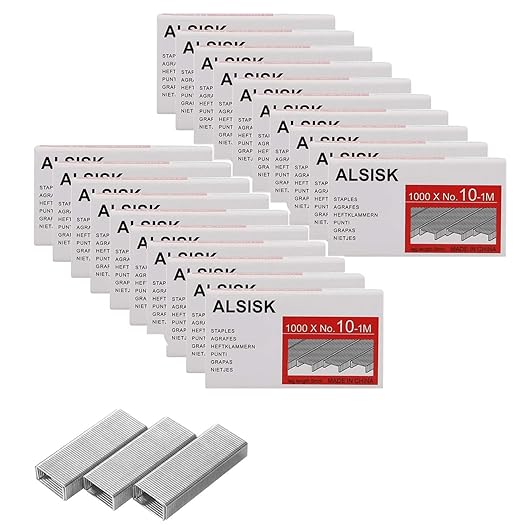 Alsisk Pack of 20,000PCS No.10 Mini Staples(Smaller Than Standard Staples) .Silver