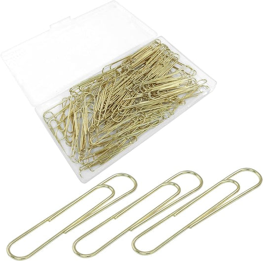 100Pcs 2 Inch Large Paper Clips, Rose Gold Coated Jumbo Reusable Big Paperclips for Office School Home Document Organizing