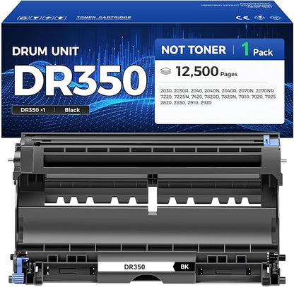 DR350 Drum Unit 1 Pack (Not Toner) Replacement for Brother DR-350 Imaging Drum Kit Compatible with DCP-7010 7020 7025 FAX-2820 2850 2910 2920 HL-2030 2040 2070N MFC-7220 7225N 7420 7820N Printer Ink