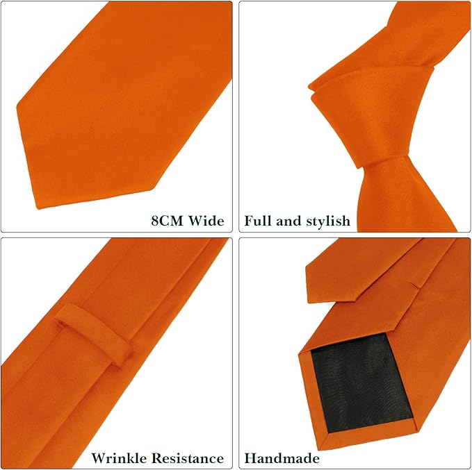 Men's Ties Solid Pure Color 3.15" (8CM) Necktie Plain Formal Business Wedding Black Ties For Men