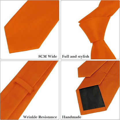 Men's Ties Solid Pure Color 3.15" (8CM) Necktie Plain Formal Business Wedding Black Ties For Men