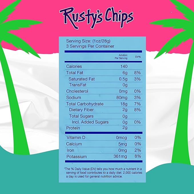 Rusty’s Chips - Handmade Healthy Crunchy Potato Chips, Gluten Free Snacks - No Preservatives, Non-GMO, Vegan, Seed Oil Free, Healthy Snacks for Adults – 3 oz (12 Snack Packs)