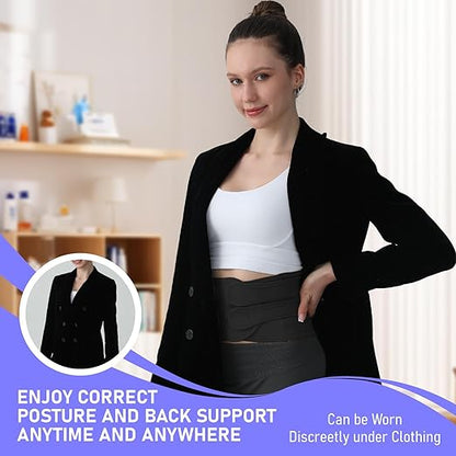 Posture Corrector for Women and Men, Back Brace with Full Back Support, Adjustable Shoulder Straightener for Upper & Lower Back Pain Relief, Scoliosis, Hunchback (Medium, Black)