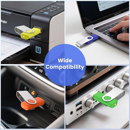 ABLAZE 4GB USB Flash Drive 100 Pack, USB 2.0 Thumb Drives Bulk Memory Sticks Pendrives 100PCS (Mixcolors)