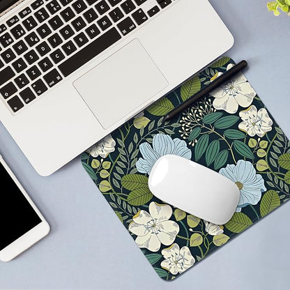 Square Mouse Pad with Stitched Edge, Premium Mousepad Washable Cloth. Computer Mouse Pad with Non-Slip Rubber Base, Mouse Pads for Computers Laptop Mouse 9.25x7.75x0.12 inch-Flower4