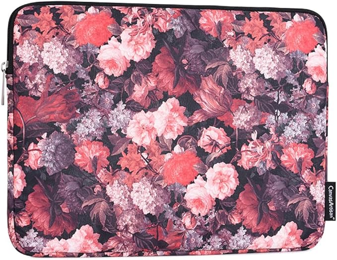 Laptop Sleeve 14 Inch,Waterproof Protective Notebook Case Briefcase Carrying Bag Compatible with MacBook,Acer,Asus, Dell,Lenovo,Microsoft,HP Laptop Cover (Red Flowers, 15 inch)