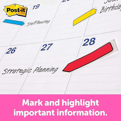 Post-it Arrow Flags, Assorted Primary Colors.47 in. Wide, 24/Dispenser, 4 Dispensers/Pack, (684-ARR3) (5)