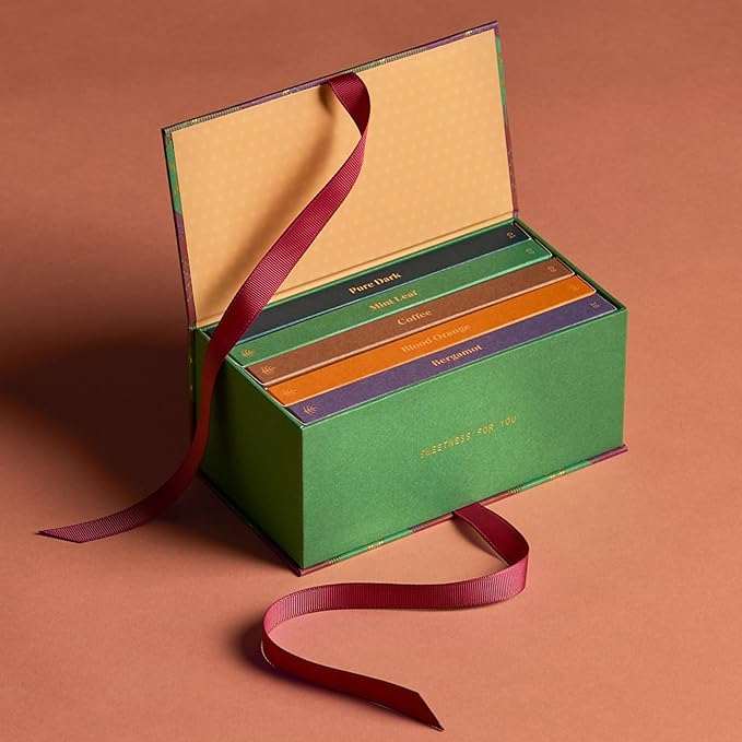 Spring & Mulberry Healthy Dark Chocolate Bars Sugar Free - Date Sweetened Chocolate Gift Box - Healthy Bars, Gluten Free & Vegan - Essence Holiday Chocolates Gift Set
