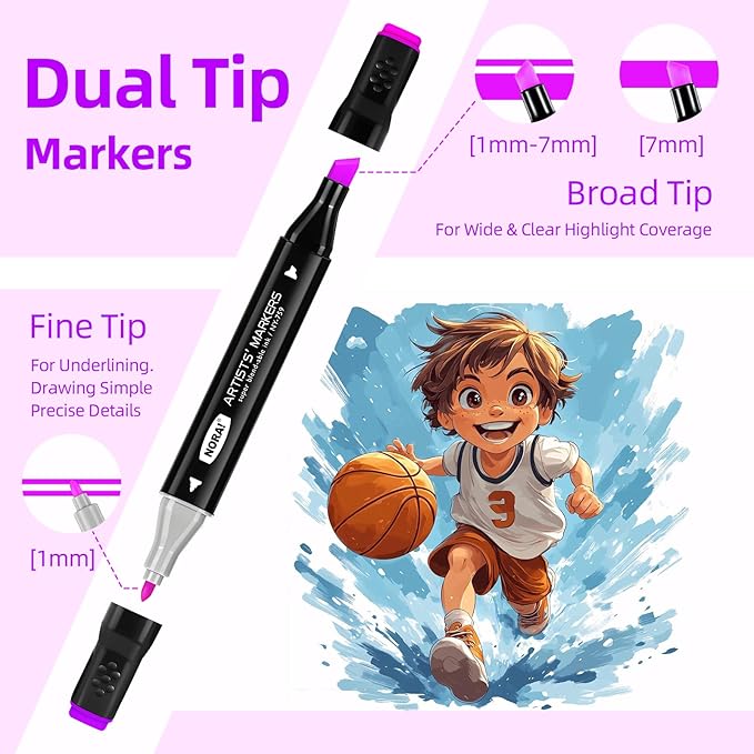 168 Colors Alcohol Markers, Permanent Dual Tip Art Markers with Fine Tip & Chisel Tips for Coloring, Illustrations, Drawing, Sketching Perfect for Adults with Carrying Case