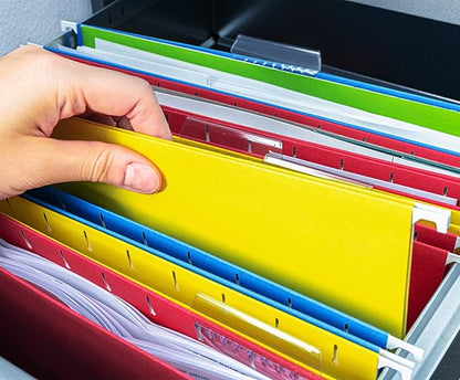 HERKKA Extra Capacity Hanging File Folders, 30 Pack Reinforced Letter Size Hanging Folders with Heavy Duty 3 Inch Expansion, Designed for Bulky Files, Medical Charts, Adjustable Tabs, Assorted Colors