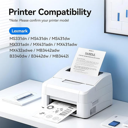 55B0ZA0 Imaging Unit (Not Toner) Replacement for 55B0ZA0 Drum Unit Compatible with Lexmark MS331dn MS431dn MX331adn MS431dw MX431adn MX431adw MX432adwe MB3442adw B3340dw B3442dw MB3442i Laser Printer