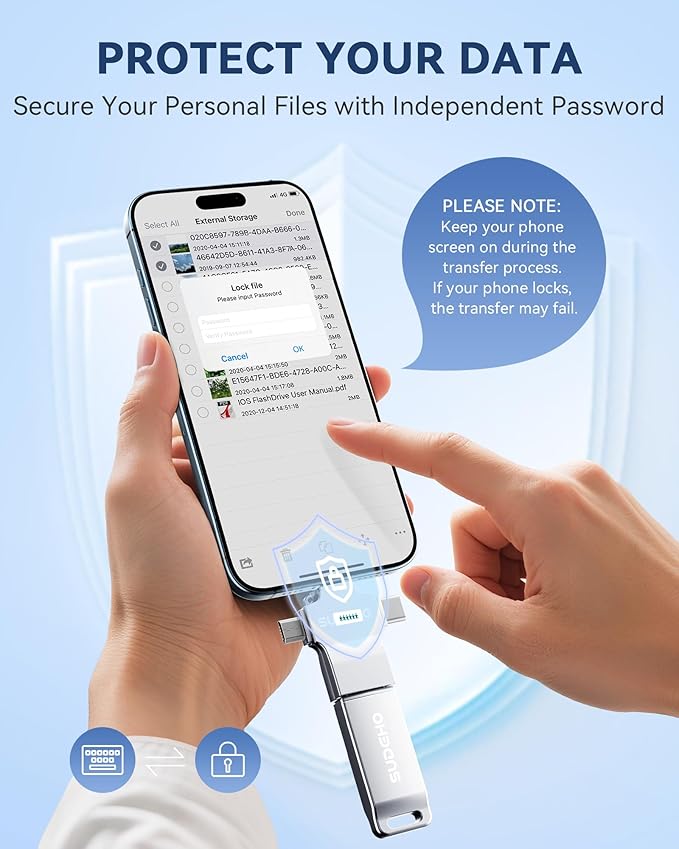 MFi Certified Photo Stick 256GB USB Flash Drive for iPhone, 4 in 1 External Memory Thumb Drive for Picture Video Saver and Backup, High Speed Memory Stick Pen Drive for iPhone/iPad/Android/PC (Silver)