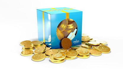 The Dreidel Company Original Hanukkah Chocolate Gelt Gold Coins, Mesh Bags, Made with Premium Belgian Milk Chocolate, Gluten Free, Non-GMO, Kosher Certified (10 Count (Single))