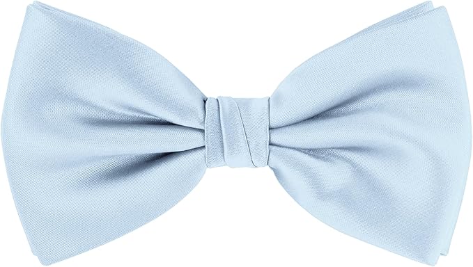 TIE G 5pcs Tie Set in WHITE OR BLACK GIFT BOX: Solid Color Necktie, Satin Bow Tie, Pocket Square, Lapel, Cuff Links