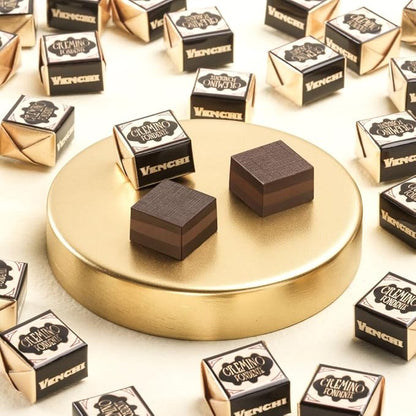 Venchi Cremino Extra Dark Chocolate 25-Piece Elegant Gift Box - Extra Dark Chocolate Shell With Mediterranean Almond Paste Between Creamy Piedmont Hazelnut Gianduja Chocolate - Vegan & Gluten Free