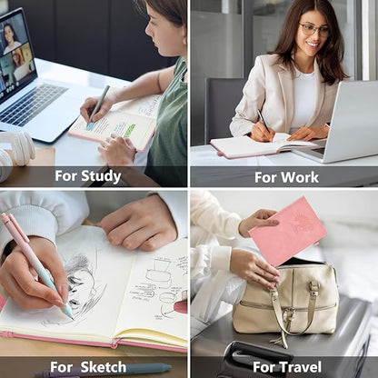 Lined Journal Notebook for Men & Women, 160 Pages College Ruled Journal for Writing, A5 Hardcover Leather Notebooks for Work, School, Business, Travel, Daily Diary 5.9" x 8.5" - Pink