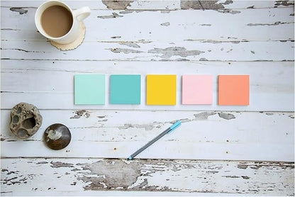 Post-it Notes, 3x3 in, 4 Pads, America's #1 Favorite Sticky Notes, Beachside Café Collection, Pastel Colors (Pink, Mint, Yellow), Recyclable (5401)