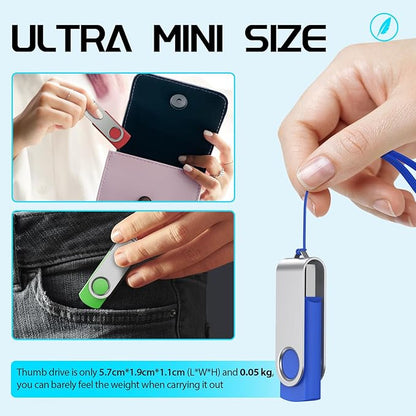 FEBNISCTE Flash-Drive 8 GB 10 Pack 2.0 USB Thumb Drive USB Drive Pack USB- Flash-Drives Memory Stick Jump Drive Zip-Drive for File Backup and Transfer