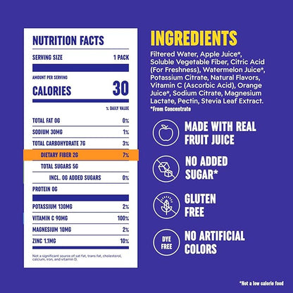 PLEZi Fruit Juice Boxes For Kids, Orange Smash – Low Sugar Drinks with Dietary Fiber, Healthy Vitamin C, and Potassium Electrolytes – 6.75 Fl Oz (Pack of 32)