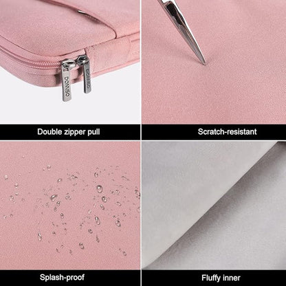 DOMISO 17.3 inch Laptop Sleeve Case Water Resistant Shockproof Protective Computer Bag for 17.3" Notebook/IdeaPad/LG Gram/HP Pavilion Envy 17/MSI with Accesory Bag,Pink