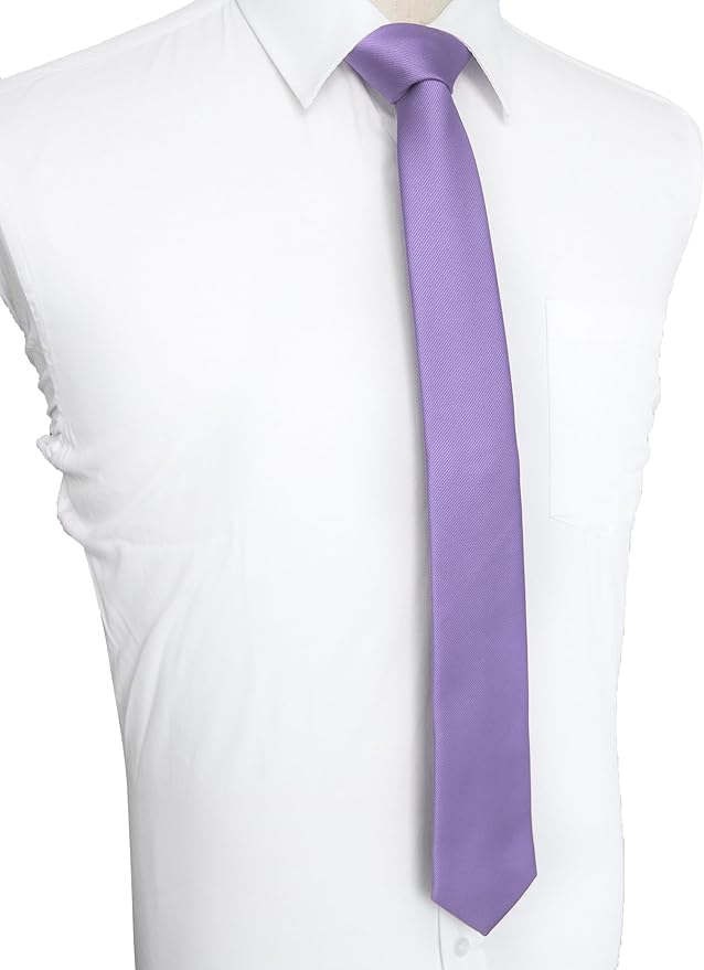 JEMYGINS 2.4" Solid Color Skinny Tie and Pocket Square with Tie Clip Sets for Men (6cm)