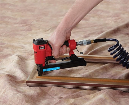 Arrow PT50 Oil-Free Pneumatic Staple Gun, Professional Heavy-Duty Stapler for Wood, Upholstery, Carpet, Wire Fencing, Fits 1/4”, 5/16”, 3/8", 1/2", 9/16” Staples, Red (Pack of 3)