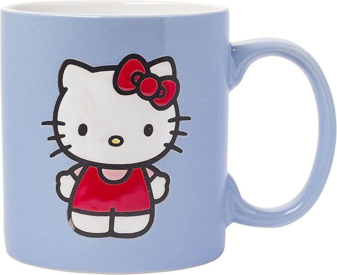 Silver Buffalo Sanrio Hello Kitty Wax Resist Ceramic Mug, 20 Ounces