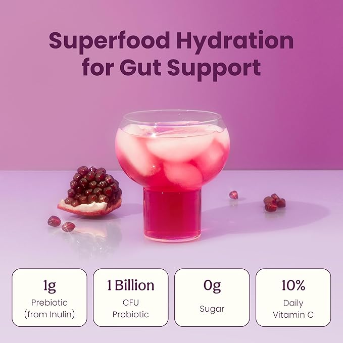 Blume SuperBelly Gut Health and On-The-Go Hydration Packets, GLP-1 Friendly, Sugar-Free, with Prebiotics, Probiotics, Apple Cider Vinegar, Vitamin C, and Electrolytes, Açai Pomegranate, 15 Sticks