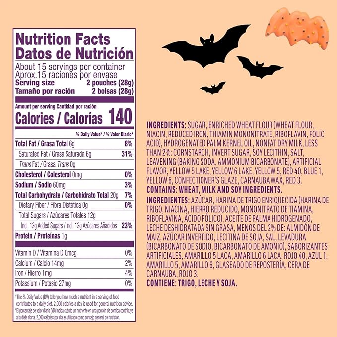 Limited Batch Eerie Critters Halloween Snacks – Frosted Animal Cookies, Healthy Trick or Treat Candy, Individually Wrapped Halloween Snacks, 30 Individual 0.5 oz Bags