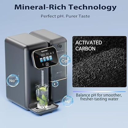 Cold Water Reverse Osmosis Water Filter Countertop, Remineralization & pH Balance UV 6 Stage RO Filtration System, Portable Water Purifier, 3:1 Pure to Drain, No Installation, C100