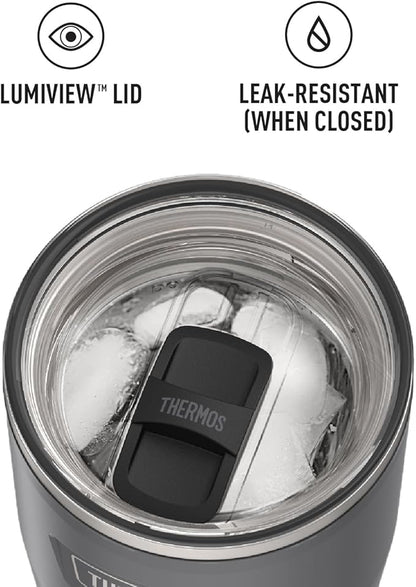 THERMOS ICON SERIES Stainless Steel Cold Tumbler with Slide Lock, 24 Ounce, Granite
