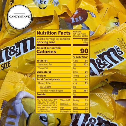 M&M Peanuts & Milk Chocolate Candy - 2 lbs Bulk Pack - Individually Wrapped Fun Size Candy for Freshness - Colorful Delicious Sweets for Kids, Adults, Pantry, Office & Birthdays