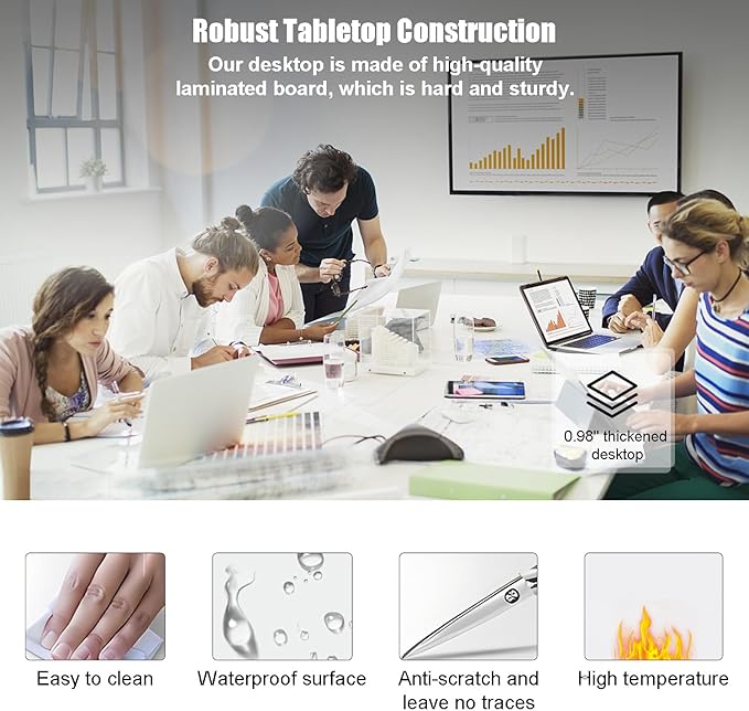 Folding Conference Table,Modular Office Conference Room Tables,Flip Top Mobile Meeting Table Conference Training RoomTable,Modern Rolling Seminar Business Table for Office Meeting Room(8)