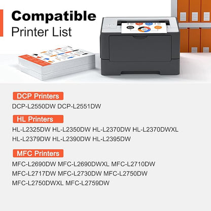 v4ink 2PK TN760 Toner Compatible Replacement for Brother TN760 TN730 TN770 Toner Cartridge Black for Brother L2550DW L2325DW L2350DW L2370DW L2390DW L2395DW L2690DW L2710DW L2717DW L2750DW Printer