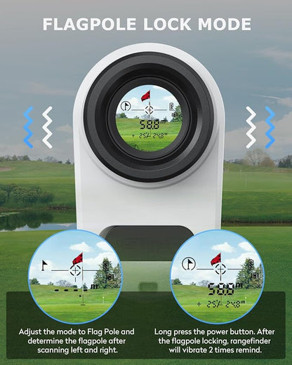 X1 Golf Rangefinder with Slope, Flagpole Lock and Vibration, 660/1100YDS Laser Rangefinder for Golfing & Hunting, Rechargeable Laser Range Finder Distance Measuring with High-Precision