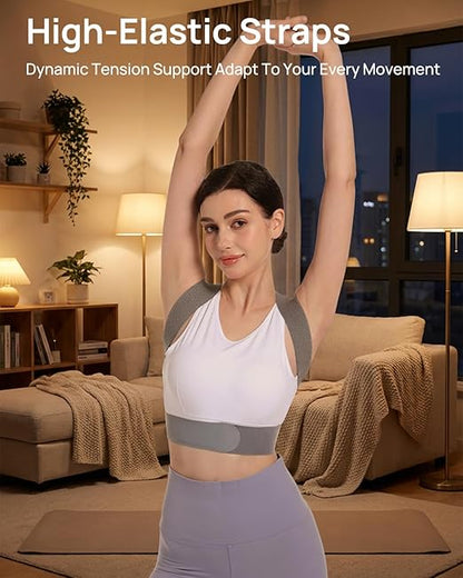 OFIR Upper Back Posture Corrector for Women, After-Work Sofa Reading Support, Twin-Pressure System Back Straightener Posture Brace For Women, 3D Diamond Breathable Cushioning,High-Elastic Straps