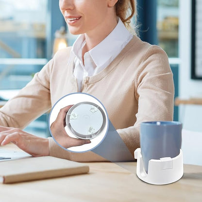 Anti Spill Cup Holder - Adjustable Plastic Drink Holder - Adhesive Desk Cup Holder for Home Office Couch Table - White