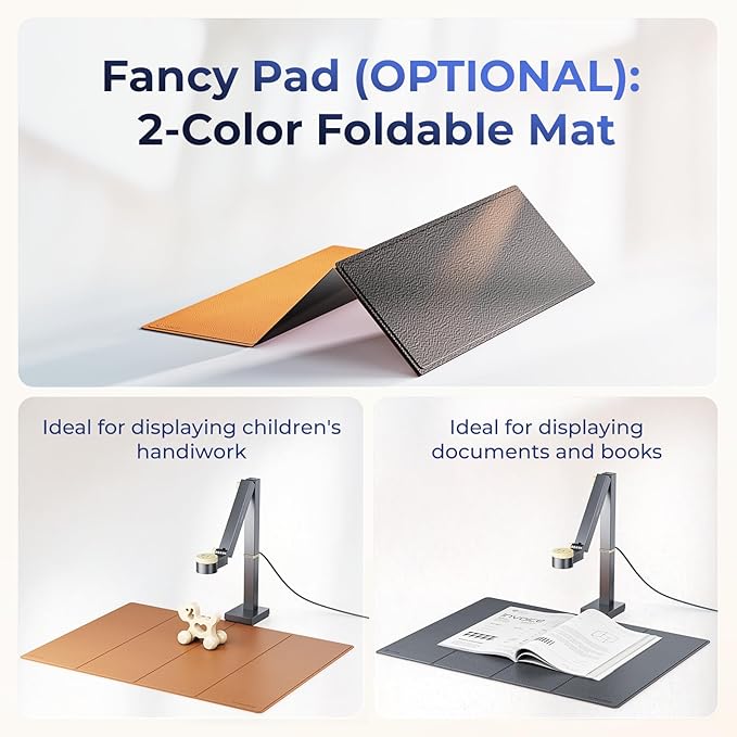 CZUR Fancy S Pro USB Document Camera for Teacher, 12MP 4K Webcam with Microphone and LED Light, Up to 60fps, Auto Focus, for Remote Teaching, Web Conference, for Mac and Windows, Black