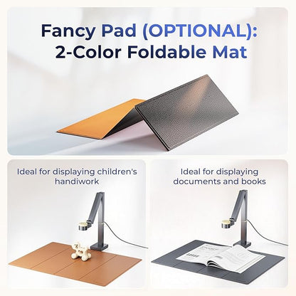 CZUR Fancy S Pro USB Document Camera for Teacher, 12MP 4K Webcam with Microphone and LED Light, Up to 60fps, Auto Focus, for Remote Teaching, Web Conference, for Mac and Windows, Black